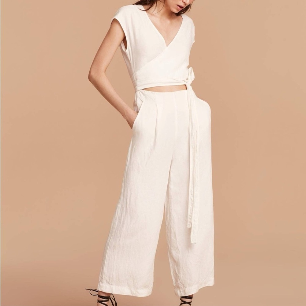 Aritzia Wilfred White Brax Jumpsuit (Size 0)